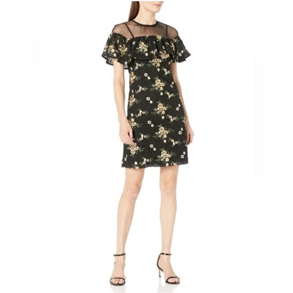 NWOT Donna Morgan for Anthropologie Illusion Embroidered Lace Dress XL- Size 16